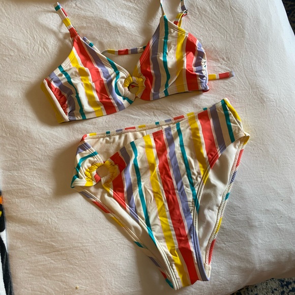 Striped Multicolor Bikini Set - Picture 2 of 3